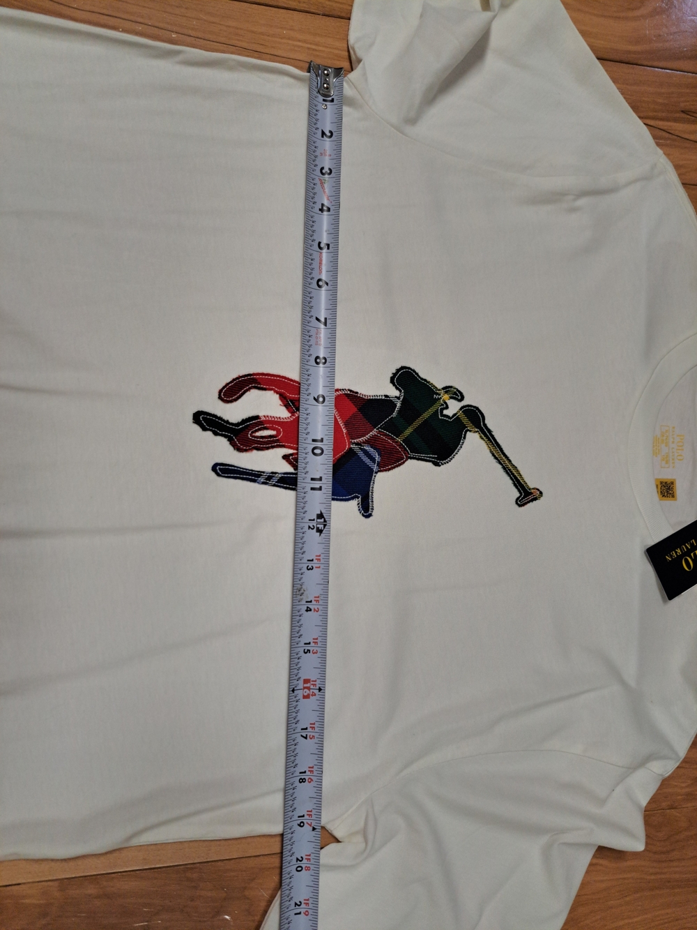 Polo by Ralph Lauren Cream Long-Sleeve Tee with Multicolor Polo Player Patch - Picture 6 of 6